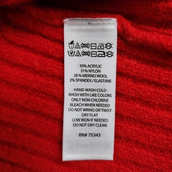 Rachel Zoe Red Knit Turtleneck Sweater Oversized Long Sleeve, sz MD - Picture 8 of 12